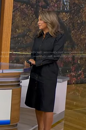Ginger’s indigo denim shirtdress on Good Morning America