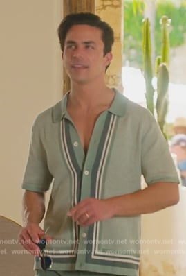 Gio Helou’s green stripe polo on Selling the OC