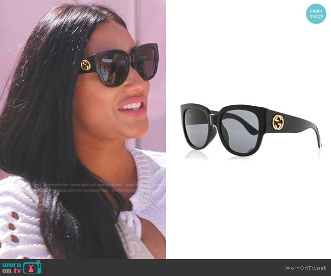 Gucci Acetate Square Frame Sunglasses worn by Monica Garcia on The Real Housewives of Salt Lake City