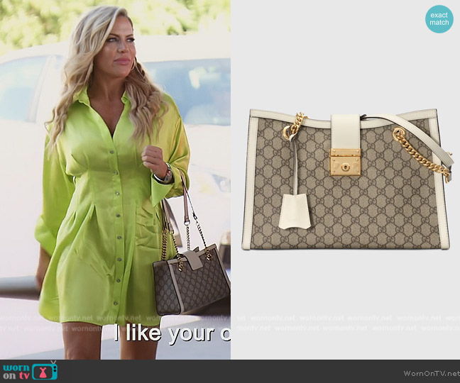 Gucci Padlock GG Shoulder Bag worn by Jennifer Pedranti on The Real Housewives of Orange County