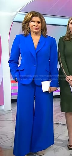 Hoda’s blue blazer and wide-leg pants on Today