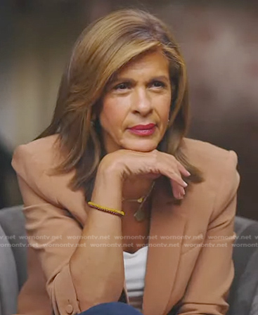 Hoda’s brown ruched sleeve blazer on Today