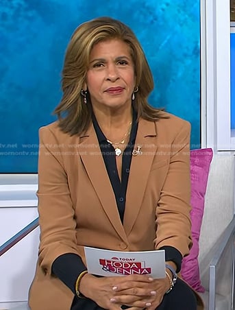 Hoda’s brown ruched sleeve blazer on Today