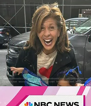 Hoda’s heart print sweater on Today