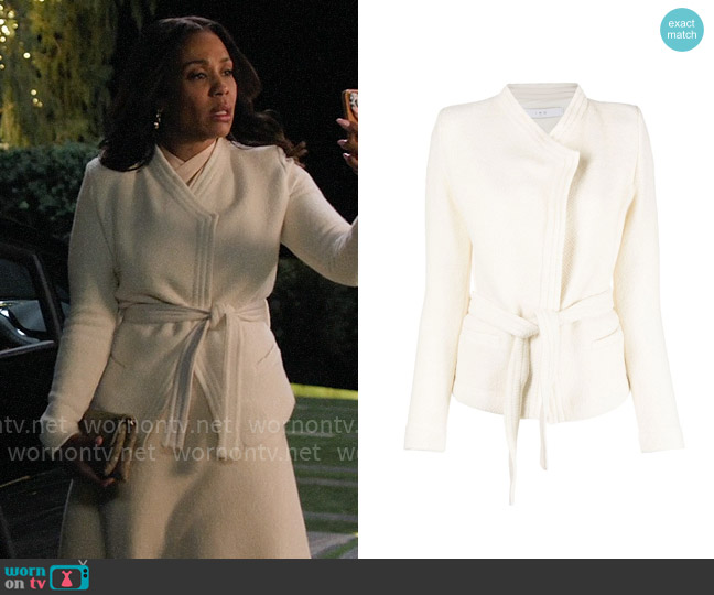 IRO Embossed Finish Belted Jacket worn by Mia Jordan (Karen Pittman) on The Morning Show