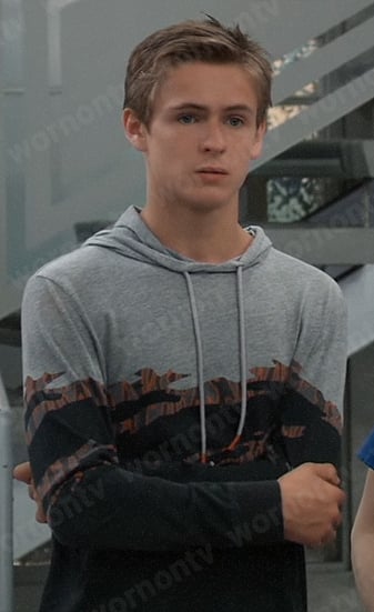 Jake’s grey and black hoodie on General Hospital