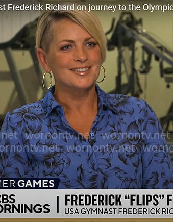 Jamie Yuccas’ blue floral shirt on CBS Mornings