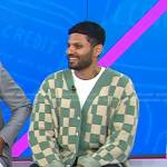 Jay Shetty’s green check cardigan on Today