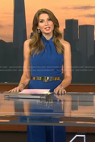 Jen Maxfield’s blue twist neck jumpsuit on Today