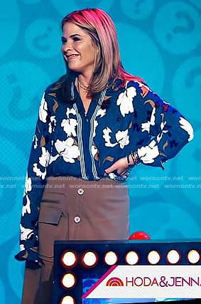 Jenna’s blue floral blouse and brown skirt on Today