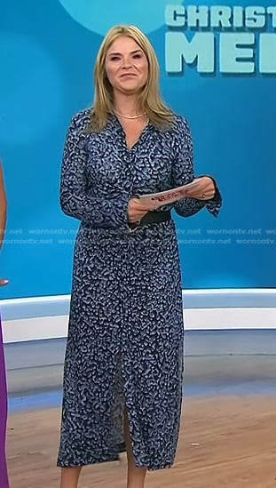 Jenna’s blue printed shirtdress on Today