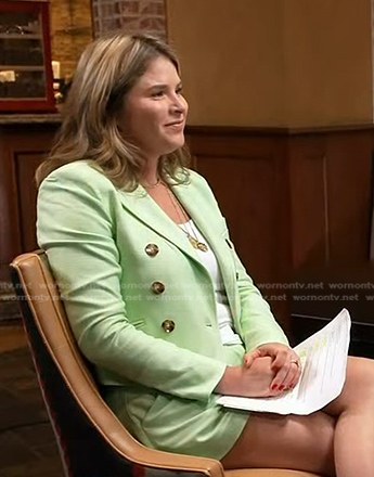 Jenna’s green double breasted blazer and shorts on Today