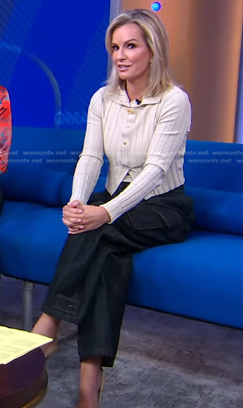 Jennifer’s beige ribbed cardigan and cargo jeans on Good Morning America