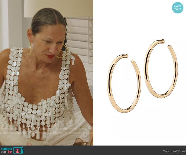 Jennifer Fisher Samira 10K-Gold-Plated Hoop Earrings worn by Jenna Lyons on The Real Housewives of New York City