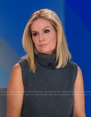 Jennifer’s grey sleeveless turtleneck sweater on Good Morning America