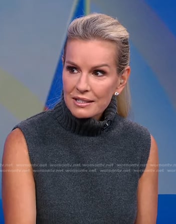 Jennifer’s grey sleeveless turtleneck sweater on Good Morning America