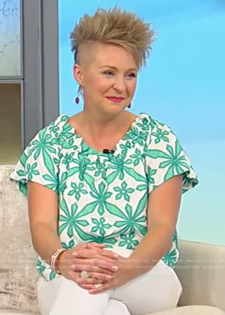 Jessica Frew’s printed top on Tamron Hall Show