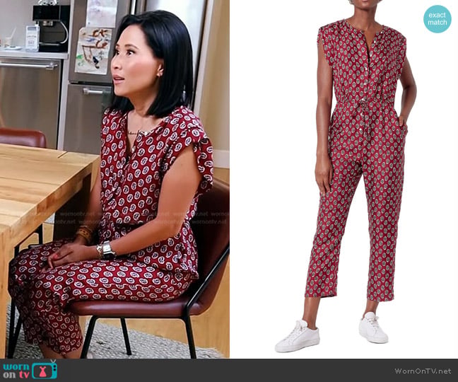 Joie Noleen Silk Jumpsuit worn by Vicky Nguyen on Today