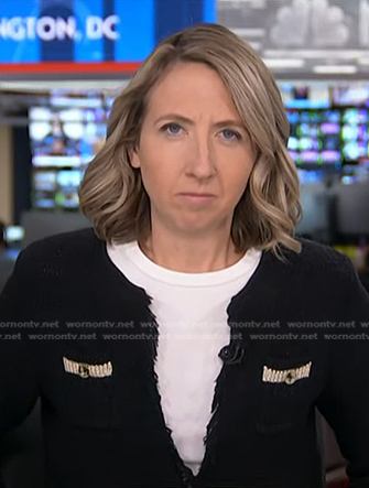 Julia Ainsley’s black tweed jacket on NBC News Daily