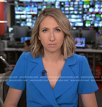 Julia Ainsley’s blue short sleeve blazer dress on NBC News Daily