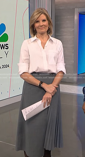 Kate’s grey pleated wrap skirt on NBC News Daily