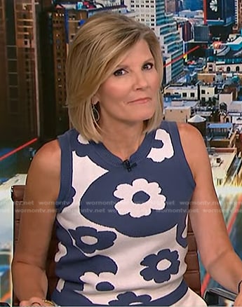 Kate’s blue and white floral vest on NBC News Daily