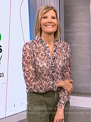 Kate Snow’s floral sheer blouse on NBC News Daily