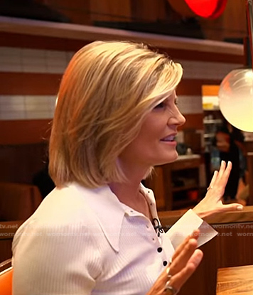 Kate’s white ribbed polo top on NBC News Daily