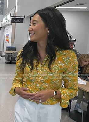 Kathy Park’s yellow floral lemon print shirt on Today