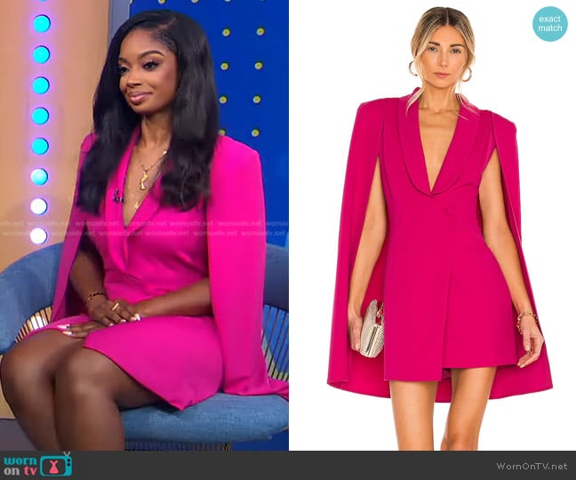 Katie May Boss Lady Dress in Pink Peacock worn by Arian Simone on Good Morning America