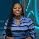 Kay’s blue ribbed stripe dress on NBC News Daily