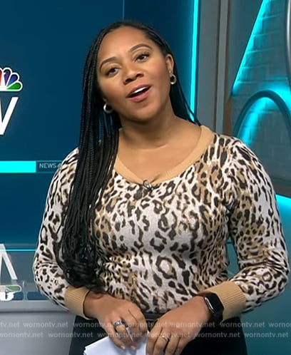 Kay’s leopard print sweater on NBC News Daily