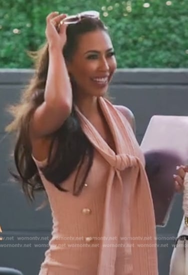 Kayla’s monogram tie neck dress on Selling the OC