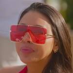Kayla’s red square oversized sunglasses on Selling the OC