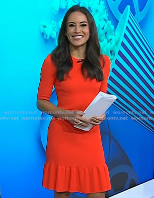 Kaylee's red ruffle hem dress on Today