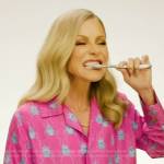 Kelly’s pink beetle print pajama top on Live with Kelly and Mark