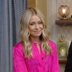 Kelly’s pink shirtdress on Live with Kelly and Mark