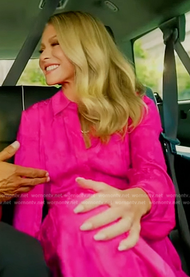 Kelly’s pink shirtdress on Live with Kelly and Mark