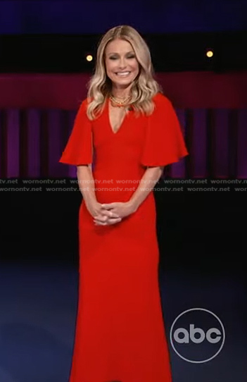 Kelly’s red flutter sleeve midi dress on Generation Gap