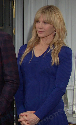 Kristen’s blue ribbed knit dress on Days of our Lives