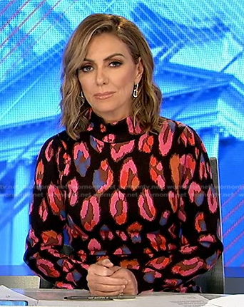 Kyra Phillips’s black and pink leopard print dress on Good Morning America