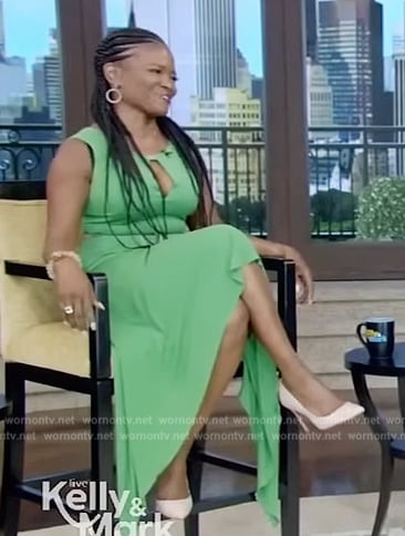 LaChanze’s green sleeveless dress on Live with Kelly and Mark