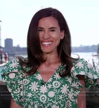 Lama Hasan’s green floral ruffle dress on Good Morning America