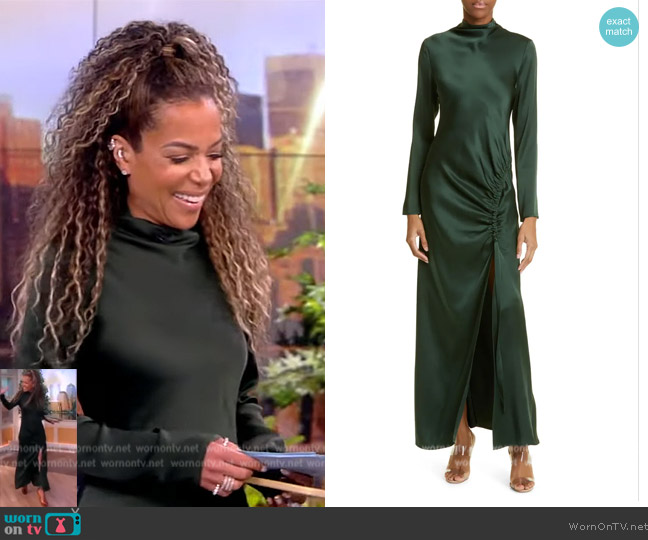 Lapointe Long Sleeve Double Face Satin Maxi Dress worn by Sunny Hostin on The View