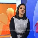 Laura’s grey tie waist tweed dress on Today