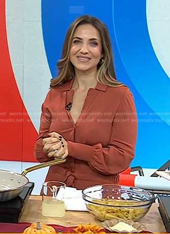 Laura Vitale’s orange shirtdress on Today