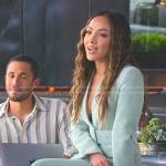 Lauren’s mint green belted blazer and pants on Selling the OC