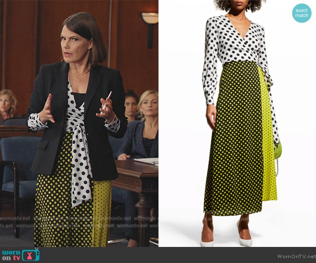 Le Superbe Valetta Wrap Dress worn by Maggie Palmer (Suzanne Cryer) on All Rise