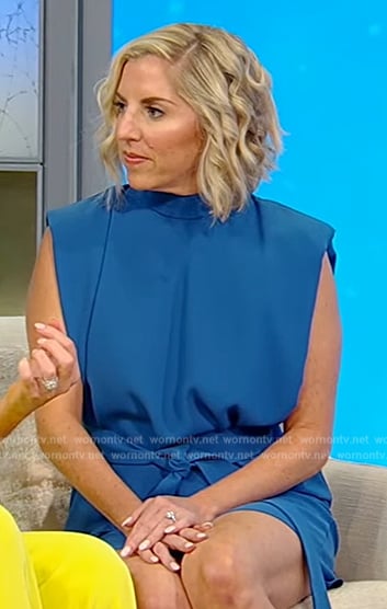 Lee Kennelly’s blue tie front mini dress on Tamron Hall Show