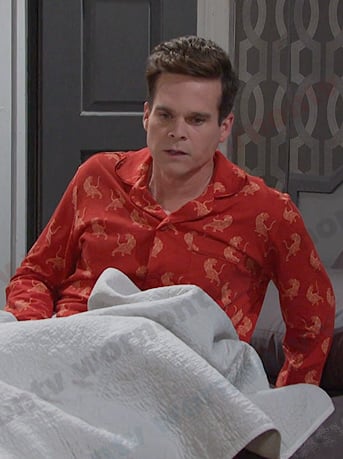 Leo’s red tiger print pajamas on Days of our Lives